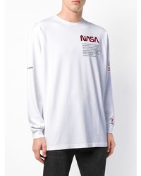 weißes bedrucktes Langarmshirt von Heron Preston