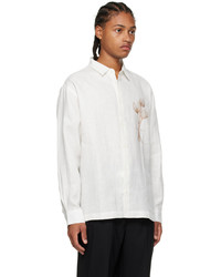 weißes bedrucktes Leinen Langarmhemd von Jacquemus