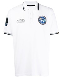 weißes bedrucktes Polohemd von Alpha Industries