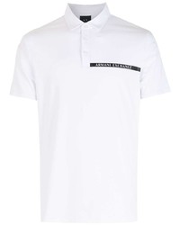 weißes bedrucktes Polohemd von Armani Exchange