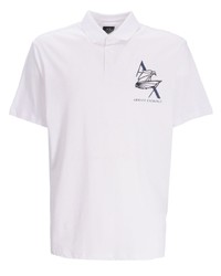 weißes bedrucktes Polohemd von Armani Exchange
