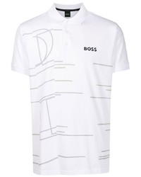 weißes bedrucktes Polohemd von BOSS