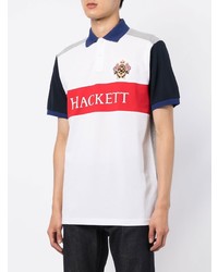 weißes bedrucktes Polohemd von Hackett