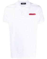 weißes bedrucktes Polohemd von DSQUARED2