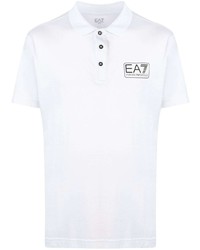 weißes bedrucktes Polohemd von Ea7 Emporio Armani