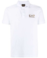 weißes bedrucktes Polohemd von Ea7 Emporio Armani