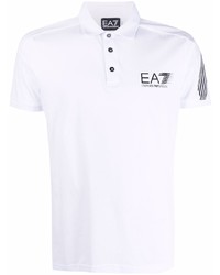 weißes bedrucktes Polohemd von Ea7 Emporio Armani