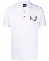 weißes bedrucktes Polohemd von Ea7 Emporio Armani