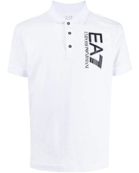 weißes bedrucktes Polohemd von Ea7 Emporio Armani