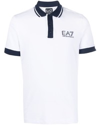 weißes bedrucktes Polohemd von Ea7 Emporio Armani