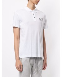 weißes bedrucktes Polohemd von Ea7 Emporio Armani