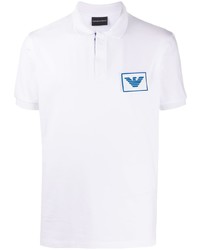 weißes bedrucktes Polohemd von Emporio Armani