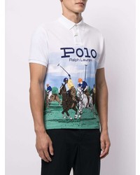 weißes bedrucktes Polohemd von Polo Ralph Lauren