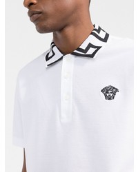 weißes bedrucktes Polohemd von Versace