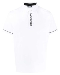 weißes bedrucktes Polohemd von Karl Lagerfeld
