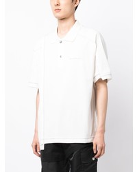 weißes bedrucktes Polohemd von Feng Chen Wang