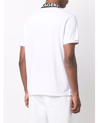 weißes bedrucktes Polohemd von Karl Lagerfeld