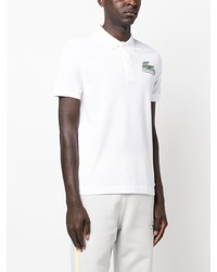 weißes bedrucktes Polohemd von Lacoste