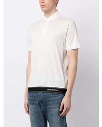 weißes bedrucktes Polohemd von Emporio Armani