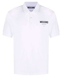 weißes bedrucktes Polohemd von Moschino