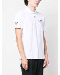 weißes bedrucktes Polohemd von Ea7 Emporio Armani