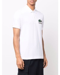 weißes bedrucktes Polohemd von Lacoste