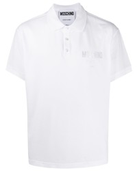 weißes bedrucktes Polohemd von Moschino