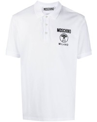 weißes bedrucktes Polohemd von Moschino