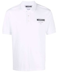weißes bedrucktes Polohemd von Moschino