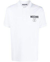 weißes bedrucktes Polohemd von Moschino