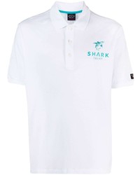 weißes bedrucktes Polohemd von Paul & Shark
