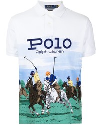 weißes bedrucktes Polohemd von Polo Ralph Lauren