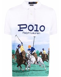 weißes bedrucktes Polohemd von Polo Ralph Lauren