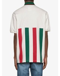 weißes bedrucktes Polohemd von Gucci