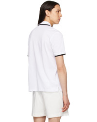 weißes bedrucktes Polohemd von Moncler