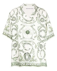 weißes bedrucktes Seide Kurzarmhemd von Alexander Wang