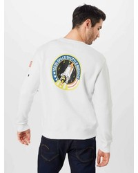 weißes bedrucktes Sweatshirt von Alpha Industries