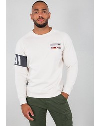 weißes bedrucktes Sweatshirt von Alpha Industries