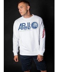 weißes bedrucktes Sweatshirt von Alpha Industries