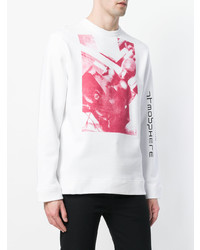 weißes bedrucktes Sweatshirt von Raf Simons