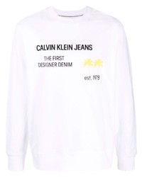 weißes bedrucktes Sweatshirt von Calvin Klein Jeans