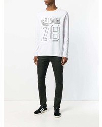 weißes bedrucktes Sweatshirt von Calvin Klein Jeans