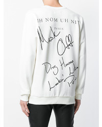 weißes bedrucktes Sweatshirt von Ih Nom Uh Nit