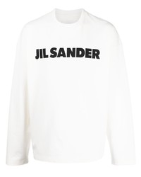 weißes bedrucktes Sweatshirt von Jil Sander