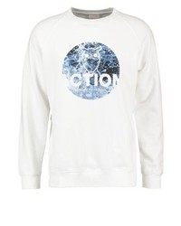 weißes bedrucktes Sweatshirt von Knowledge Cotton Apparel
