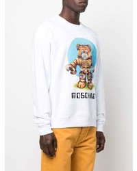 weißes bedrucktes Sweatshirt von Moschino