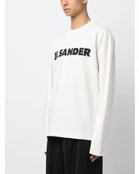 weißes bedrucktes Sweatshirt von Jil Sander