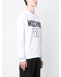 weißes bedrucktes Sweatshirt von Moschino