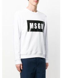 weißes bedrucktes Sweatshirt von MSGM