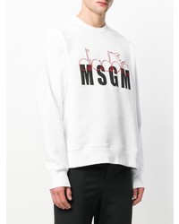 weißes bedrucktes Sweatshirt von MSGM